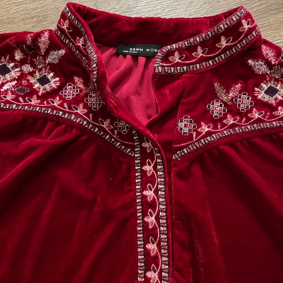 BBWM Woman Velvet Long Sleeve Blouse. - Picture 11 of 15
